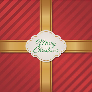 Luxury christmas box greeting card. Vector illustrator.
