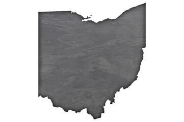 Karte von Ohio auf dunklem Schiefer