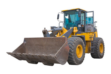 Heavy Power Bulldozer isolated on a white background with clipping path.