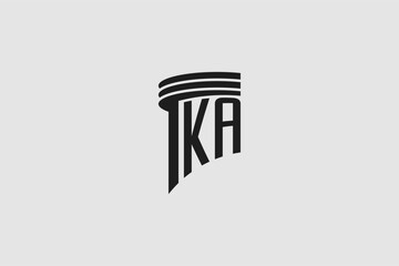 Creative letter KA monogram for legal firm, advocate logo inspiration - obrazy, fototapety, plakaty