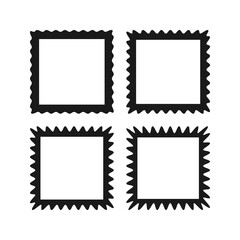 Wavy Edge Hollow Square Stroke Shapes