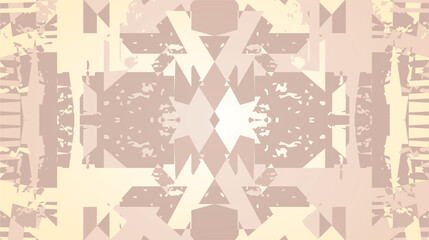 Abstract rough random shape kaleidoscope with soft brown color. 