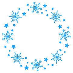 Snowflakes christmas wreath svg, Winter circle frame