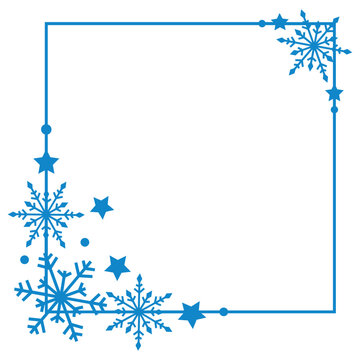 Snowflakes christmas border svg,  Square winter frame
