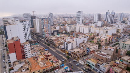 Aerial view of Magdalena district in Lima.