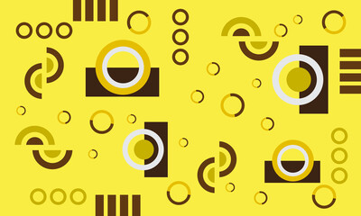 Abstract Seamless geometrical circle pattern background. Yellow and Brown Shape Pattern Background
