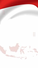 illustration of red and white wavy Indonesian flag background