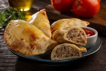 Tasty spicy meat empanadas. Argentine empanadas.