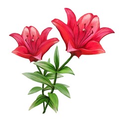 red lily flower illustration