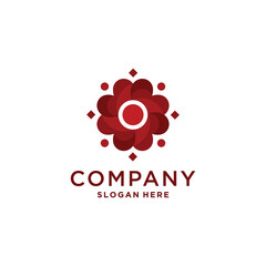 Red flower logo design inspiration