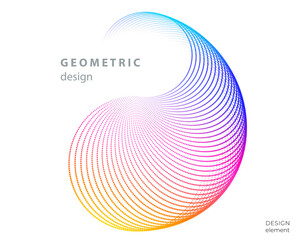 Design element circle. Isolated bold vector colors  golden ring from. Abstract glow wavy stripes of many glittering swirl created using Blend Tool. Vector illustration EPS10 for your presentation
