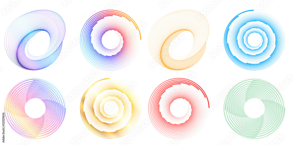 Poster set design element circle. isolated bold vector colors golden ring from. abstract glow wavy stripes 