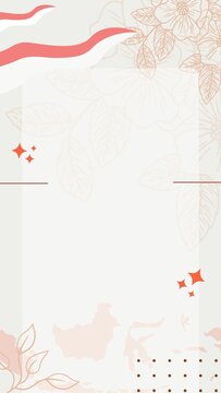 abstract floral background with indonesian flag