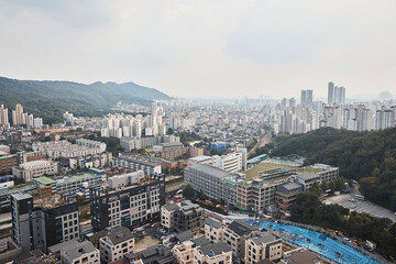 aerial view of the city