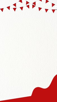 red white indonesia flag ribbon border