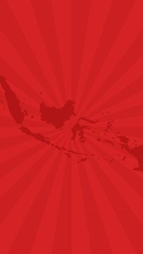 Red background with globe indonesia maps