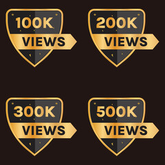 youtube 100k views celebration banner,500k plus views badge