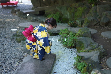 浴衣で訪れた川越氷川神社