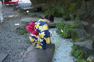 浴衣で訪れた川越氷川神社