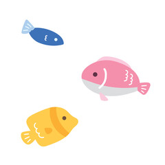 かわいい小魚のイラスト　素材