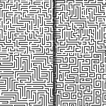 Set of vector seamless geometric patterns from black lines isolated on white background.Collection of seamless black and white striped patterns.