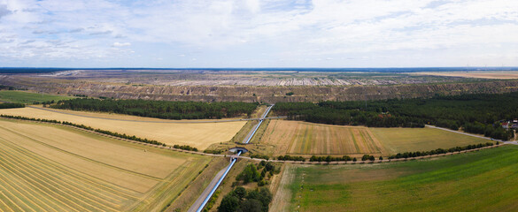 Rekultivierung der Bergbaugebiete, Panorama Tagebau Deutschland, Jänschwalde, Lausitz, Brandenburg