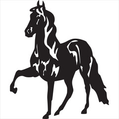Fototapeta na wymiar Vector, Image of horse icon, black and white color, with transparent background