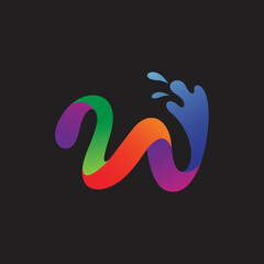 Letter W With Water Splash Logo Vector
