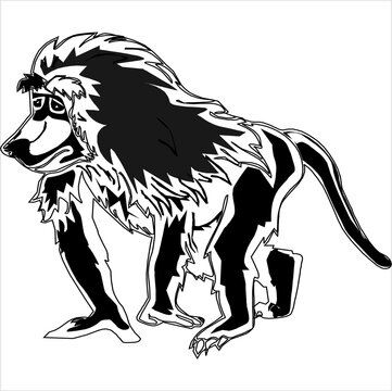 Vector, Image of lion icon, black and white color, with transparent background

