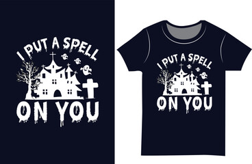 Halloween svg typography t shirt design. Halloween gift t shirt design.