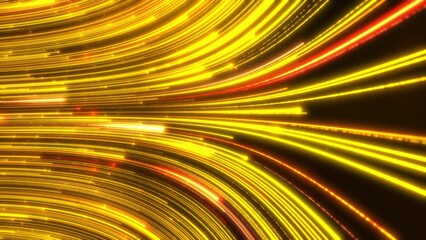 Vertical footage, Abstract gold yellow motion glow light trail with particles background. - Powered by Adobe