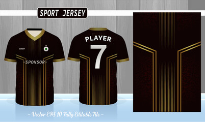 Sports jersey template for team uniforms can be used for badminton, football and basketball in front and back view.  Tshirt mock up for sport club. Vector Illustration.
