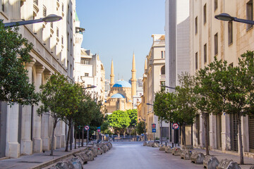 Fototapeta na wymiar Beautiful view of Mohammad Al-Amin Mosque and Downtown Beirut, Lebanon
