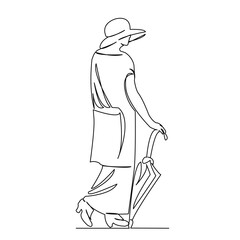 woman with umbrella and hat