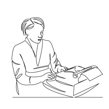 recommend clip art: woman typing on a typewriter