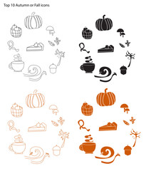 set of autumn or fall season icons. use this icons for your website and designs