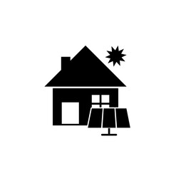 House solar energy icon isolated on white background