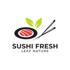 Fish leaf Logo design vector template. Seafood restaurant shop, Logotype concept icon.