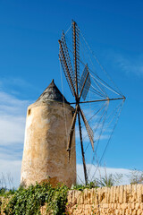 molino de viento harinero, casas de Sa Torre, Llucmajor, Mallorca, balearic islands, Spain