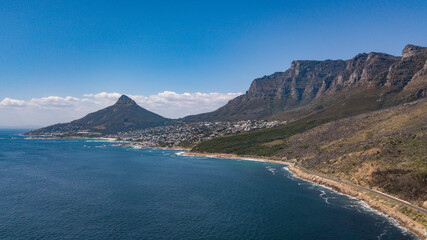 Lion's Head and mountains at Cape Town, South Africa.
