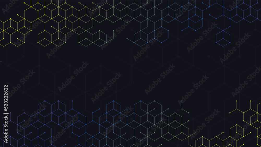 Aufkleber geometric pattern with cubes and hexagons. technology background. vector illustration