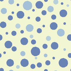 Fototapeta na wymiar Polka dots seamless pattern, blue pastel circles on a light background, for fabric, baby products, wrapping