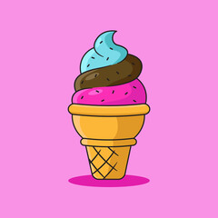 ilustration vektor graphic of ice cream cone