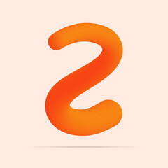 Z letter made of shinny orange color design. Vector isolated font for bright logo, poster, headline, etc.