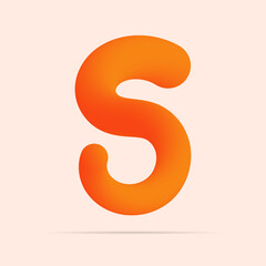 5 number made of shinny orange color design. Vector isolated font for bright logo, poster, headline, etc.