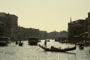 Fototapeta Wenecja, gondole na Wielkim  Kanale obraz
