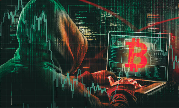 hacker stealing  crypto  - Powered by Adobe
