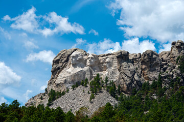 Fototapeta na wymiar Blue sky behind Mount Rushmore in South Dakota