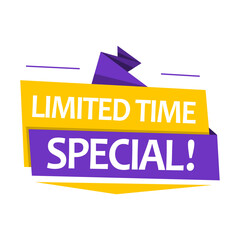 Phrase Limited time special, vector illustration