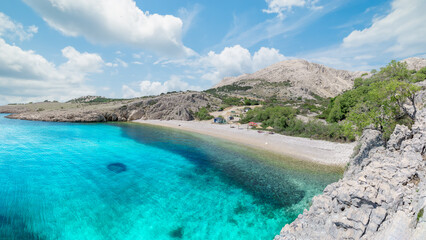 Landscape with Zala beach, Stara Baska, Krk island, Croatia